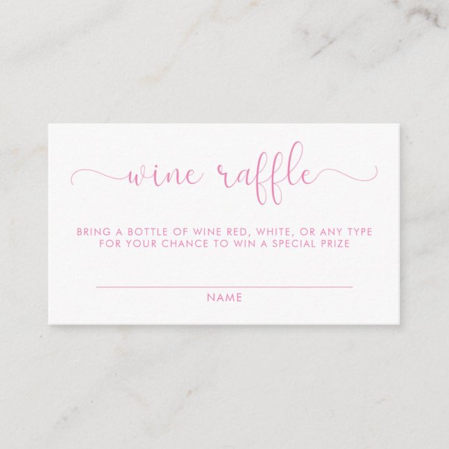 Tarjeta De Recepción Wine Raffle Baby Shower Insert (Anverso)
