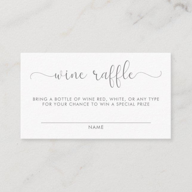 Tarjeta De Recepción Wine Raffle Baby Shower Insert (Anverso)
