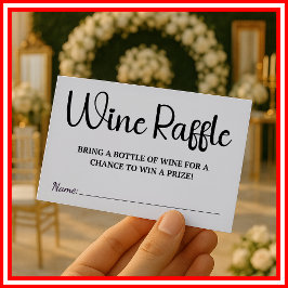 Tarjeta De Recepción Wine Raffle Boda Bridal Shower