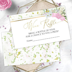 Tarjeta De Recepción Wine Raffle Game de primavera de flores silvestres