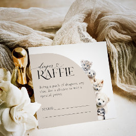 Tarjeta De Recepción Winter Animals Diaper Raffle Baby Shower