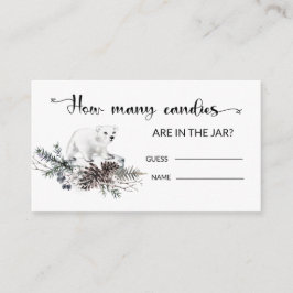Tarjeta De Recepción Winter Baby Shower adivina cuántos candies enclosu