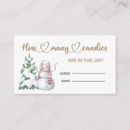 Tarjeta De Recepción Winter Baby Shower adivina cuántos caramelos