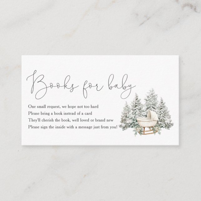 Tarjeta De Recepción Winter Baby Shower Books For baby Enclosure Card (Anverso)