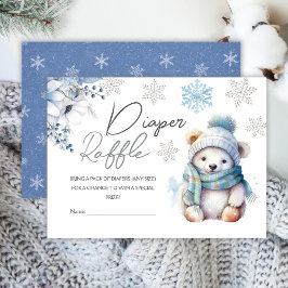 Tarjeta De Recepción Winter Baby Shower Cute Boy Diaper Raffle