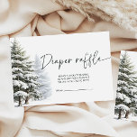 Tarjeta De Recepción Winter Baby Shower Diaper Raffle<br><div class="desc">Asegúrate de que tu ducha de bebé de invierno esté llena de calor y risas con estas tarjetas de boletos de entrada de Baby Shower Diaper Raffle. Decoradas con bosques de pino, montañas nevadas y acentos de copos de nieve, estas cartas complementan perfectamente su celebración temática de invierno. Animar a...</div>