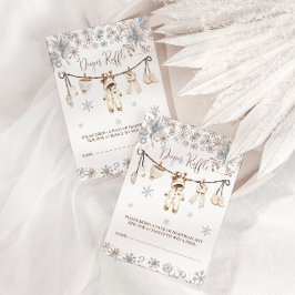 Tarjeta De Recepción Winter Baby Shower Diaper Raffle