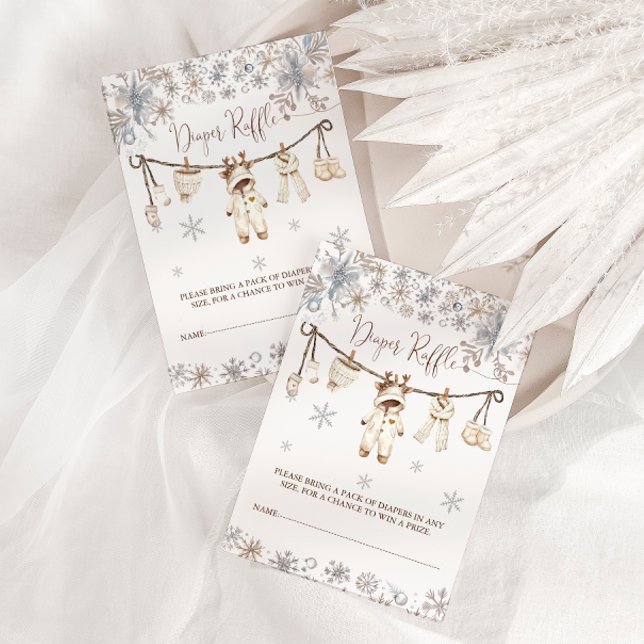 Tarjeta De Recepción Winter Baby Shower Diaper Raffle (Subido por el creador)