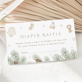 Tarjeta De Recepción Winter Baby Shower Diaper Raffle