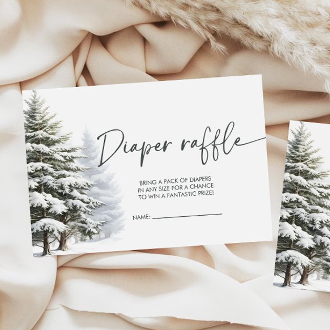 Tarjeta De Recepción Winter Baby Shower Diaper Raffle (Subido por el creador)