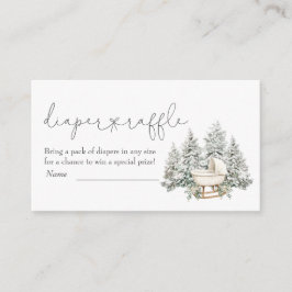 Tarjeta De Recepción Winter Baby Shower Diaper Raffle Enclosure Card