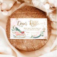 Winter Baby Shower Sleigh Cold Pink Diaper Raffle