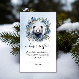 Tarjeta De Recepción Winter Bear Baby Shower Diaper Raffle