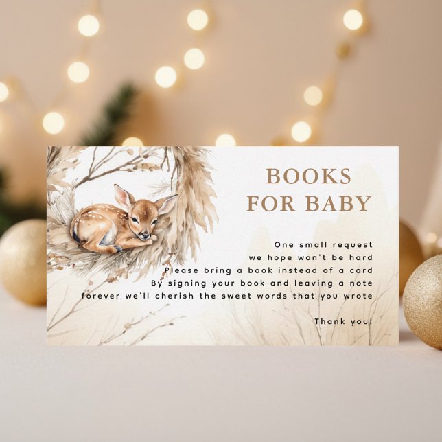 Tarjeta De Recepción Winter Beige Baby Deer Books For Baby Baby Shower (Subido por el creador)