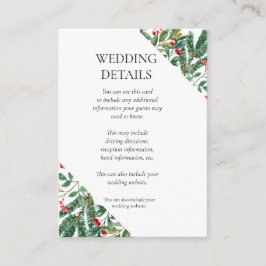 Tarjeta De Recepción Winter Berries Pine Cone Greenery Boda