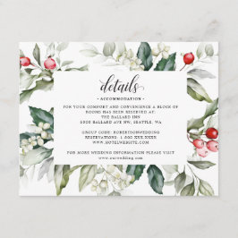 Tarjeta De Recepción Winter Berry | NAVIDADES | Detalles del Boda Enclo