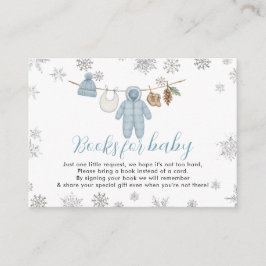 Tarjeta De Recepción Winter Blue Boy Baby Shower Snow Books for Baby