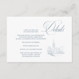 Tarjeta De Recepción Winter Blue Enclosure Card Details