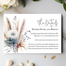 Tarjeta De Recepción Winter Boho Floral Boda | Blanca