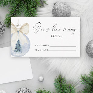 Tarjeta De Recepción Winter Bow Ball Adivinan cuántos CORKS juegos de n