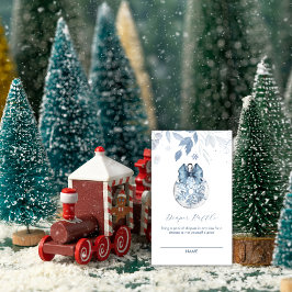 Tarjeta De Recepción Winter Bow Snowflake Diaper Raffle Baby Shower