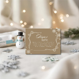Tarjeta De Recepción Winter Brown Diaper Raffle Baby Shower