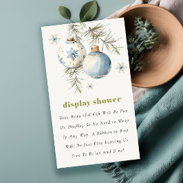 Tarjeta De Recepción Winter Chirstmas Blue Boy Mostrar Baby Shower