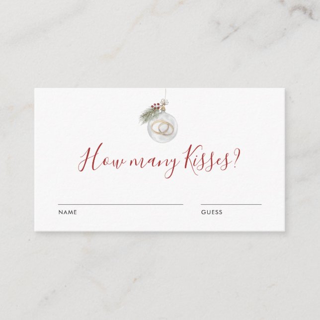 Tarjeta De Recepción Winter Christmas Ornament Guess How Many Game Card (Anverso)