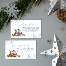 Tarjeta De Recepción Winter Christmas Sleigh Santa Books Baby Shower