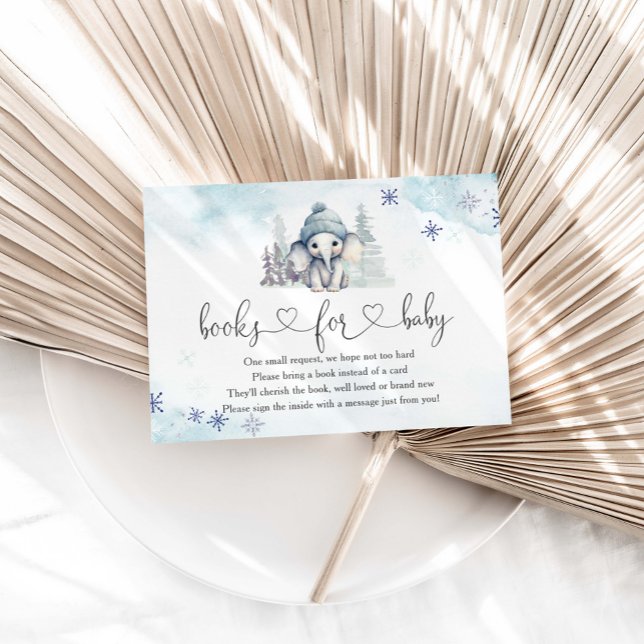 Tarjeta De Recepción Winter Elephant Boy Baby Shower Books For Baby (Subido por el creador)