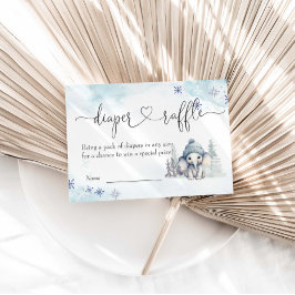 Tarjeta De Recepción Winter Elephant Boy Baby Shower Diaper Raffle