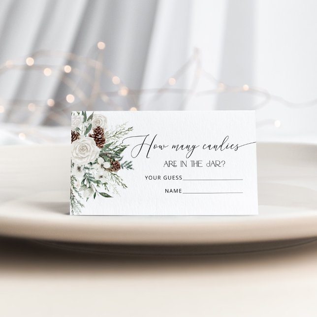 Tarjeta De Recepción Winter evergreen adivina cuántas cartas de caramel (Subido por el creador)