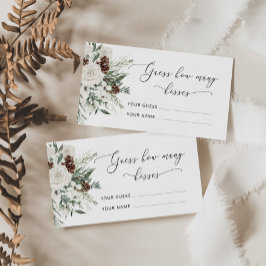 Tarjeta De Recepción Winter evergreen adivina cuántos besos de novia