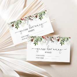 Tarjeta De Recepción Winter evergreen adivina cuántos besos de novia