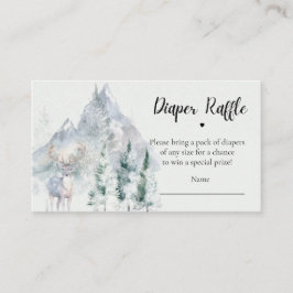 Tarjeta De Recepción Winter Evergreen Pine Tree Diaper Raffle Ticket