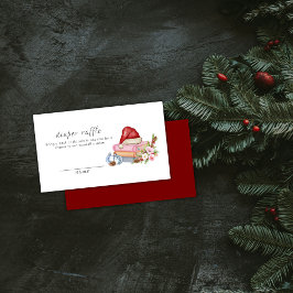 Tarjeta De Recepción Winter Floral Books Diaper Raffle Baby Shower 