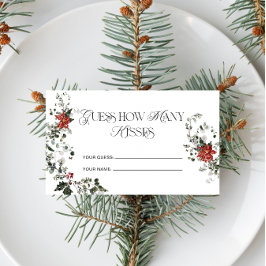 Tarjeta De Recepción Winter Floral cuántos besos de juego de novias