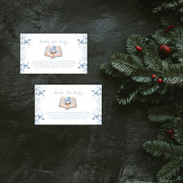 Tarjeta De Recepción Winter Floral Snowball Books For Baby Shower