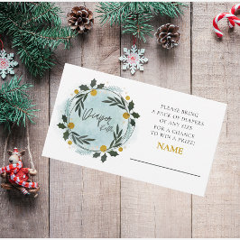 Tarjeta De Recepción Winter Greenery Baby Shower Diaper Raffle