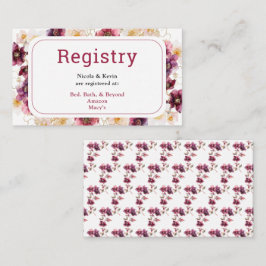 Tarjeta De Recepción Winter Hellebore Floral Burgundy Wedding Registry