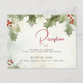 Tarjeta De Recepción Winter Holly y Berries