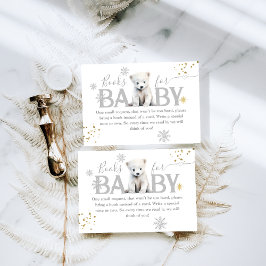 Tarjeta De Recepción Winter Modern Bear Neutral Baby Shower Book