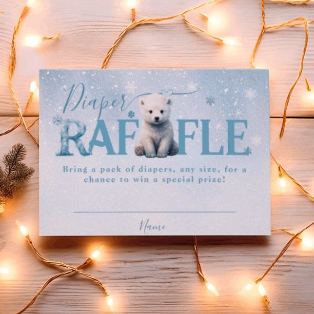 Tarjeta De Recepción Winter Modern Bearly Wait Diaper Raffle (Subido por el creador)