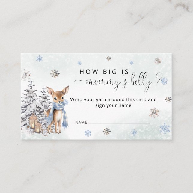 Tarjeta De Recepción Winter Oh Deer Qué grande es el Belly de mamá