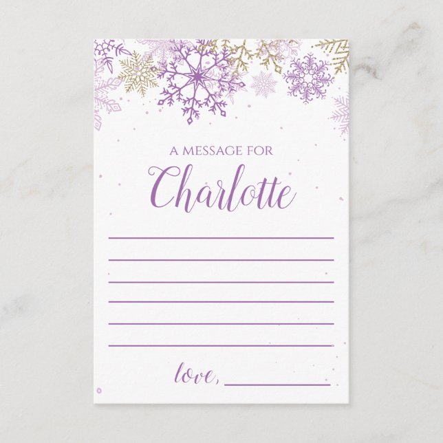 Tarjeta De Recepción Winter Onederland púrpura Capsule de tiempo (Anverso)