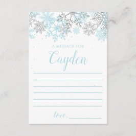 Tarjeta De Recepción Winter Onederland Time Capsule mensaje azul plata
