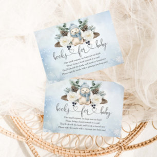 Tarjeta De Recepción Winter Polar Bear Boy Baby Shower Books Para El Be