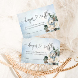 Tarjeta De Recepción Winter Polar Bear Boy Baby Shower Diaper Raffle
