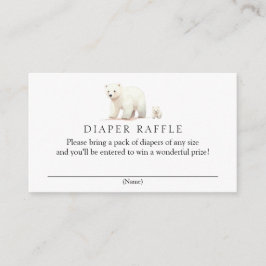 Tarjeta De Recepción Winter Polar Bear Diaper Raffle Baby Shower