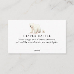 Tarjeta De Recepción Winter Polar Bear Diaper Raffle Baby Shower